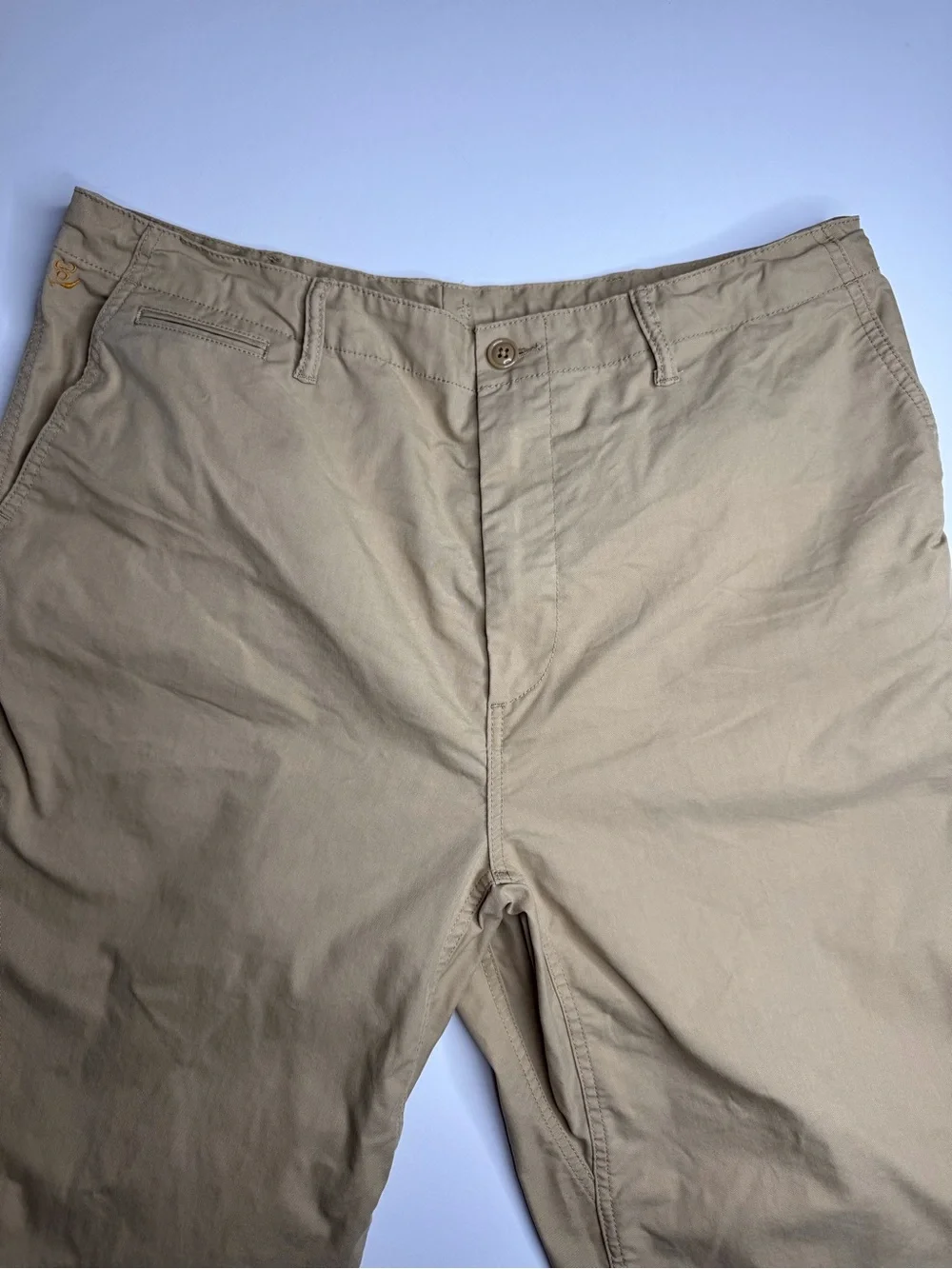 Birdwell Beach Britches Khaki Drawstring Chino Pants 36 x 27 Straight Leg